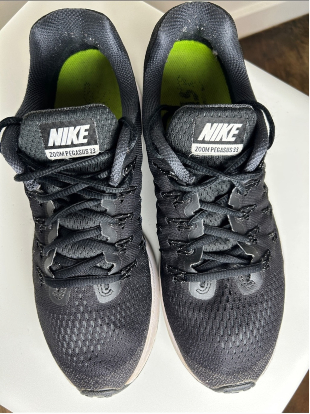Nike Air Zoom Pegasus 33 Running Shoes Black White Size 10 EU 42 831356-001